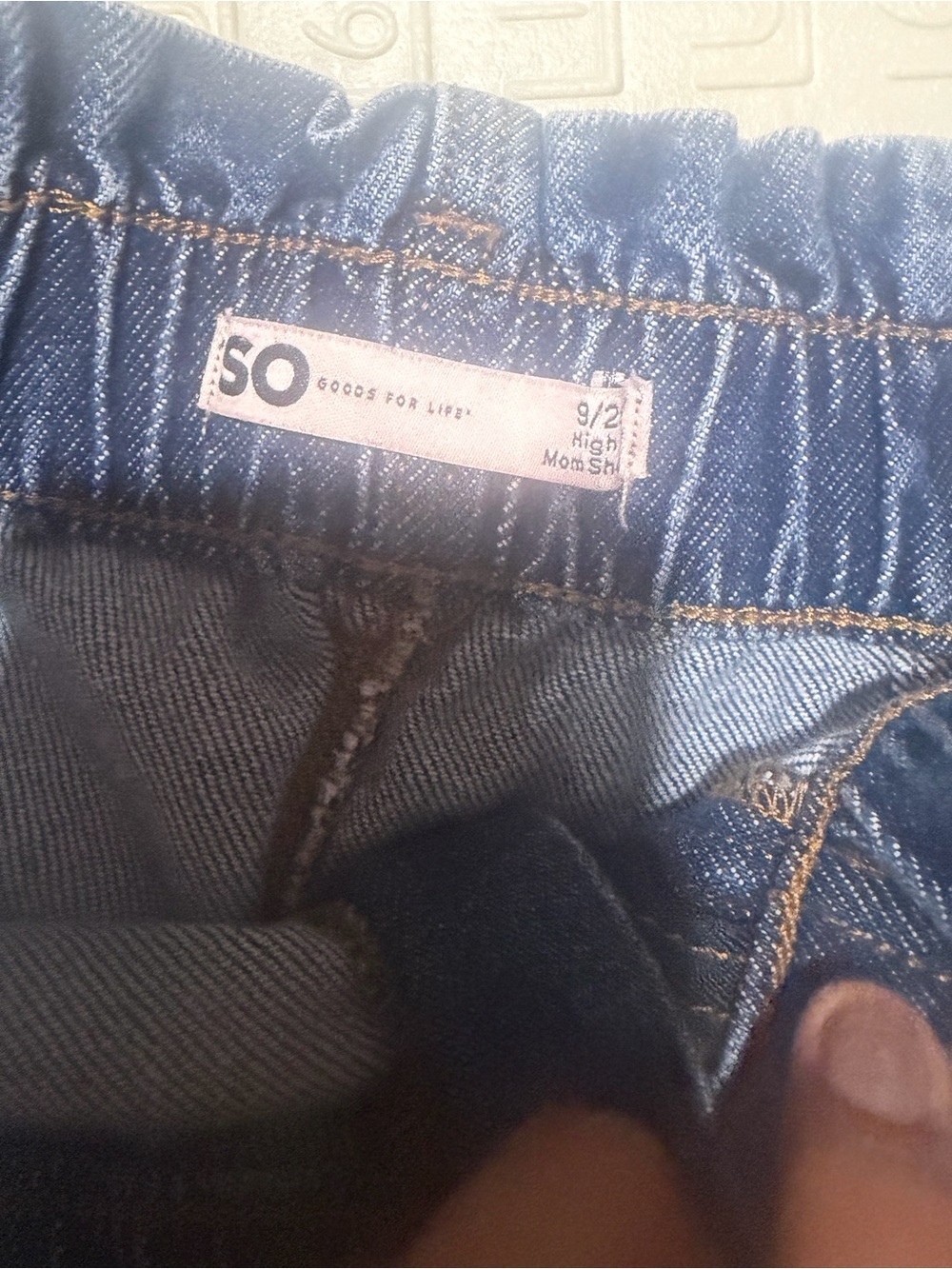 SO Paperbag High-Rise Denim Shorts - Blue - Picture 6 of 6
